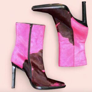 Casadei Pony hair Cow Print pink boots | Made in Italy | 6.5